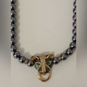Vintage KJL for Avon Duchess of Windsor Panther Rhinstone Necklace